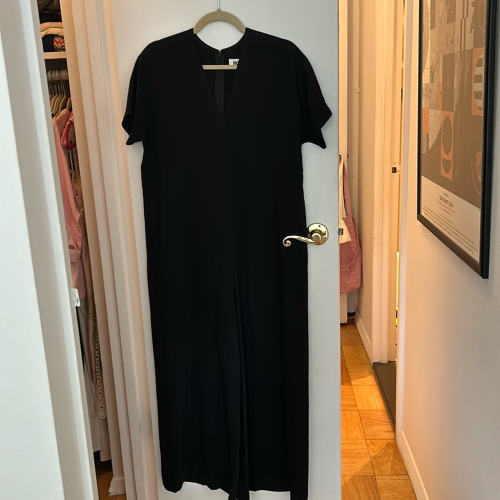 Black Roucha jome v neck jumpsuit